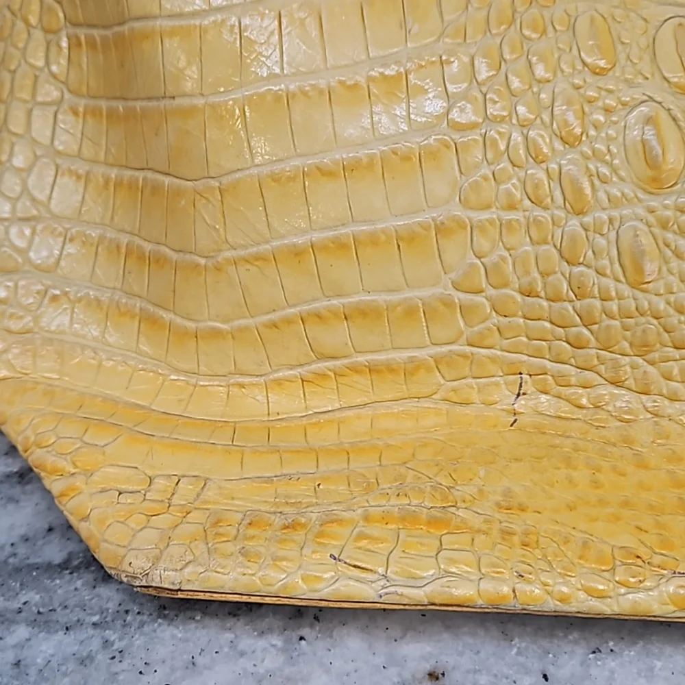 Brahmin Large Bailee YELLOW Crocodile Embossed Tote bag